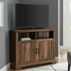 Kirkland's Home Rustic Oak Grooved Door Corner Tv Stand- Tv Stands & Media Consoles