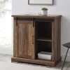Kirkland's Home Rustic Oak Grooved Sliding Barn Door Cabinet- Cabinets & Sideboards
