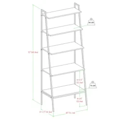 Kirkland's Home Rustic Oak Industrial Ladder Bookshelf- Bookshelves