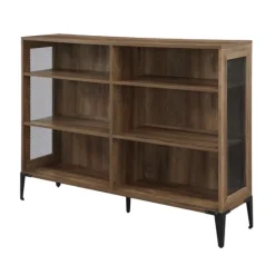 Kirkland's Home Rustic Oak Mesh Accent Bookshelf- Entryway Furniture
