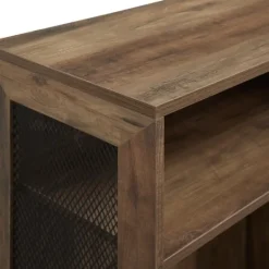 Kirkland's Home Rustic Oak Mesh Accent Bookshelf- Entryway Furniture