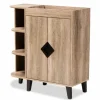 Kirkland's Home Rustic Oak Open Shoe Storage Cabinet- Entryway Furniture