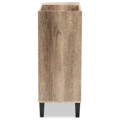 Kirkland's Home Rustic Oak Open Shoe Storage Cabinet- Entryway Furniture