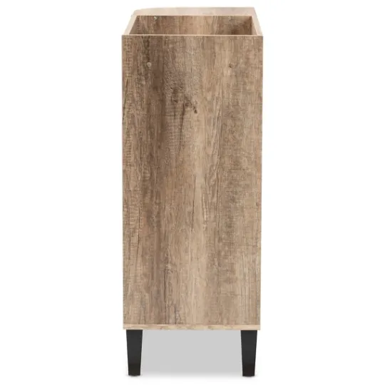 Kirkland's Home Rustic Oak Open Shoe Storage Cabinet- Entryway Furniture