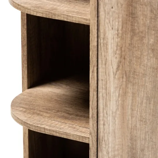 Kirkland's Home Rustic Oak Open Shoe Storage Cabinet- Entryway Furniture