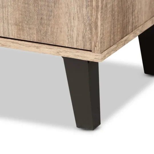 Kirkland's Home Rustic Oak Open Shoe Storage Cabinet- Entryway Furniture