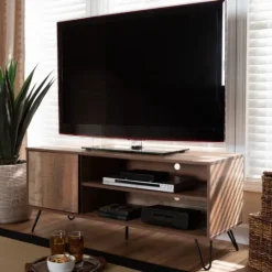 Kirkland's Home Rustic Oak Wood Tv Stand- Tv Stands & Media Consoles