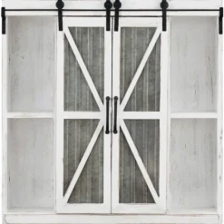 Kirkland's Home Rustic Sliding Metal Door Cabinet- Cabinets & Sideboards