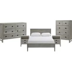 Kirkland's Home Rustic Smoke Wood Panel Full Bed Frame- Beds & Headboards
