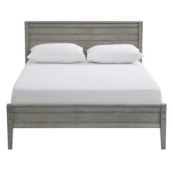 Kirkland's Home Rustic Smoke Wood Panel Full Bed Frame- Beds & Headboards