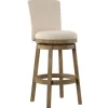Kirkland's Home Rustic Taupe Upholstered Swivel Bar Stool- Bar Stools & Counter Height Stools