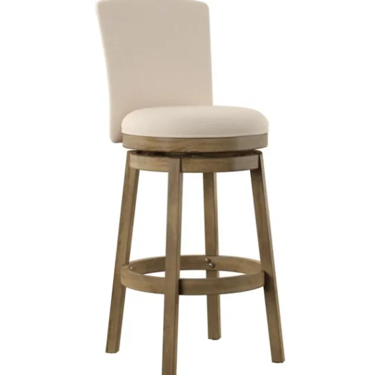 Kirkland's Home Rustic Taupe Upholstered Swivel Bar Stool- Bar Stools & Counter Height Stools