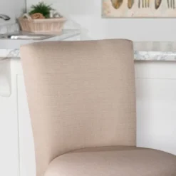 Kirkland's Home Rustic Taupe Upholstered Swivel Bar Stool- Bar Stools & Counter Height Stools