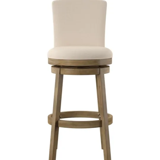 Kirkland's Home Rustic Taupe Upholstered Swivel Bar Stool- Bar Stools & Counter Height Stools