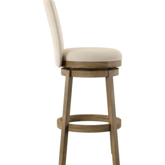 Kirkland's Home Rustic Taupe Upholstered Swivel Bar Stool- Bar Stools & Counter Height Stools