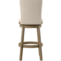 Kirkland's Home Rustic Taupe Upholstered Swivel Bar Stool- Bar Stools & Counter Height Stools