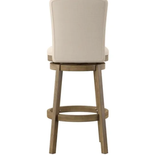 Kirkland's Home Rustic Taupe Upholstered Swivel Bar Stool- Bar Stools & Counter Height Stools