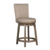 Kirkland's Home Rustic Taupe Upholstered Swivel Counter Stool- Bar Stools & Counter Height Stools