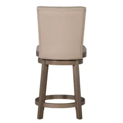 Kirkland's Home Rustic Taupe Upholstered Swivel Counter Stool- Bar Stools & Counter Height Stools