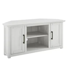 Kirkland's Home Rustic White Katy-Corner Tv Stand- Tv Stands & Media Consoles