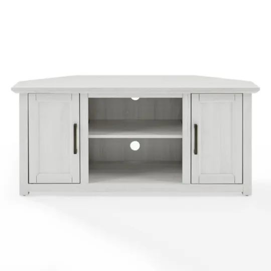 Kirkland's Home Rustic White Katy-Corner Tv Stand- Tv Stands & Media Consoles
