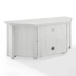Kirkland's Home Rustic White Katy-Corner Tv Stand- Tv Stands & Media Consoles