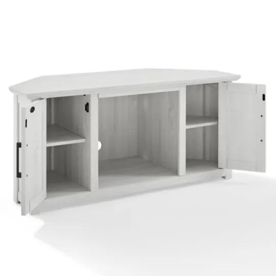 Kirkland's Home Rustic White Katy-Corner Tv Stand- Tv Stands & Media Consoles