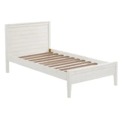 Kirkland's Home Rustic White Pine Panel Twin Bed Frame- Beds & Headboards