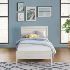 Kirkland's Home Rustic White Pine Panel Twin Bed Frame- Beds & Headboards