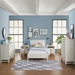 Kirkland's Home Rustic White Pine Panel Twin Bed Frame- Beds & Headboards