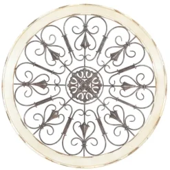 Kirkland's Home Rustic White Radial Scrollwork Wall Art- Wall Plaques