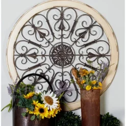 Kirkland's Home Rustic White Radial Scrollwork Wall Art- Wall Plaques