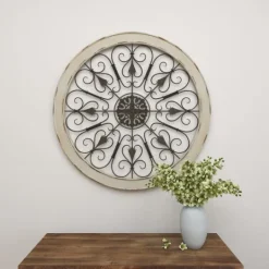 Kirkland's Home Rustic White Radial Scrollwork Wall Art- Wall Plaques