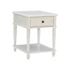 Kirkland's Home Rustic White Turned Legs Accent Table- Accent & End Tables
