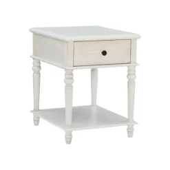 Kirkland's Home Rustic White Turned Legs Accent Table- Accent & End Tables