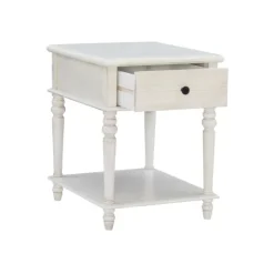 Kirkland's Home Rustic White Turned Legs Accent Table- Accent & End Tables