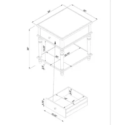 Kirkland's Home Rustic White Turned Legs Accent Table- Accent & End Tables
