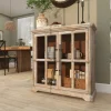 Kirkland's Home Rustic Wood And Glass 2-Door Cabinet- Cabinets & Sideboards