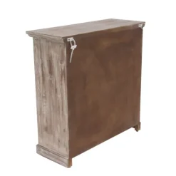 Kirkland's Home Rustic Wood And Glass 2-Door Cabinet- Cabinets & Sideboards