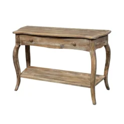 Kirkland's Home Rustic Wood Curved Console Table- Console Tables