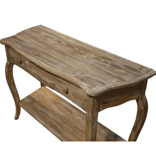 Kirkland's Home Rustic Wood Curved Console Table- Console Tables