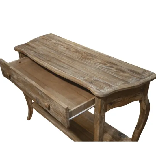 Kirkland's Home Rustic Wood Curved Console Table- Console Tables