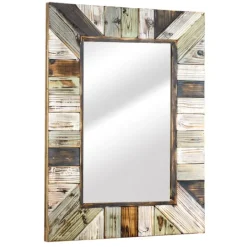 Kirkland's Home Rustic Wood Plank Frame Mirror- Decorative Mirrors