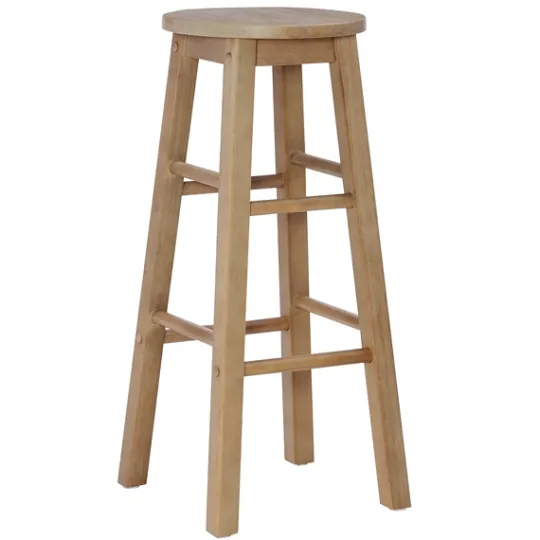 Kirkland's Home Rustic Wood Pub Classic Backless Bar Stool- Bar Stools & Counter Height Stools