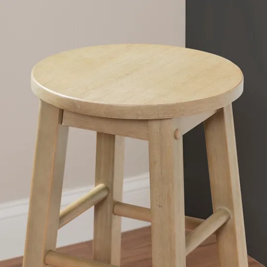 Kirkland's Home Rustic Wood Pub Classic Backless Bar Stool- Bar Stools & Counter Height Stools