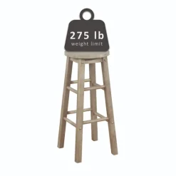 Kirkland's Home Rustic Wood Pub Classic Backless Bar Stool- Bar Stools & Counter Height Stools