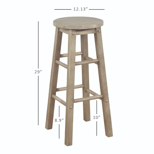 Kirkland's Home Rustic Wood Pub Classic Backless Bar Stool- Bar Stools & Counter Height Stools