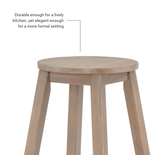 Kirkland's Home Rustic Wood Pub Classic Backless Counter Stool- Bar Stools & Counter Height Stools