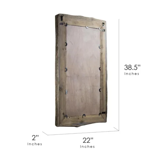 Kirkland's Home Rustic Wood Scalloped Edge Wall Mirror- Decorative Mirrors