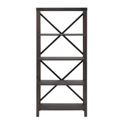 Kirkland's Home Sable Wood X-Frame Classic Bookcase- Bookshelves